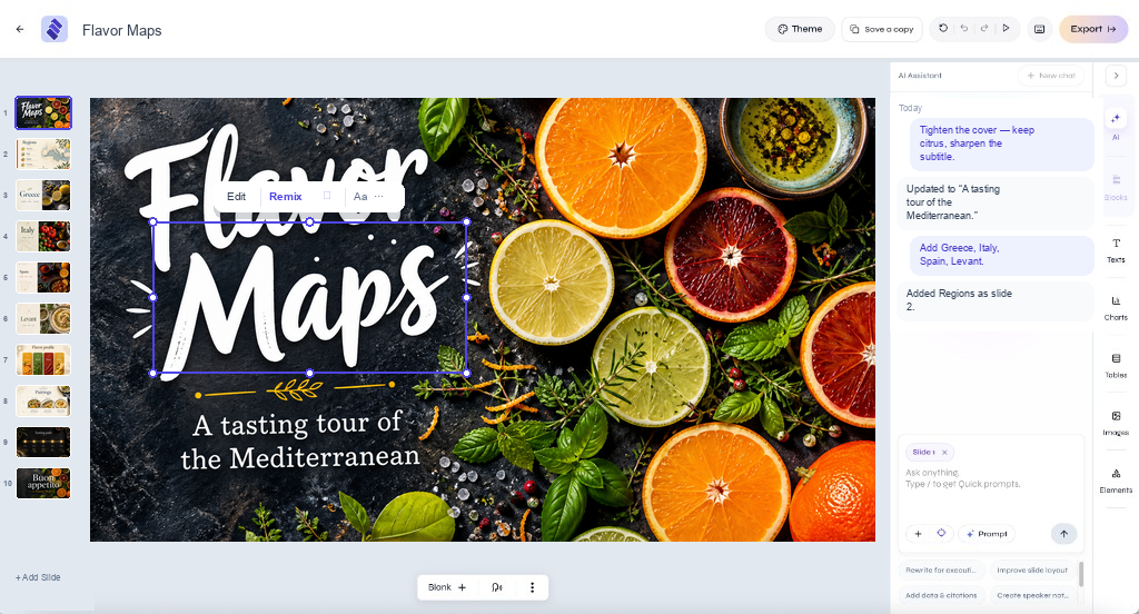 Side by side editor views comparing template and freeform layouts