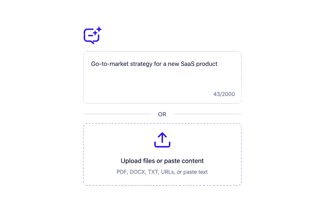 Brief input: prompt field and file upload zone